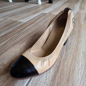 CHANEL Cap Toe Ballet Stretch Pumps Eur. 38C